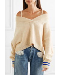 Maison Margiela Cold Shoulder Wool Blend Sweater