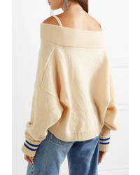 Maison Margiela Cold Shoulder Wool Blend Sweater
