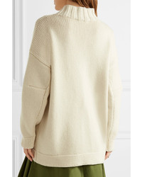 Alexander McQueen Oversized Cashmere Sweater Ecru