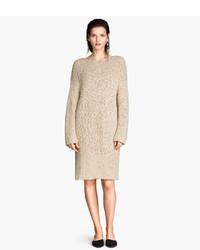 H&M Oversized Linen Blend Sweater Light Beige Ladies