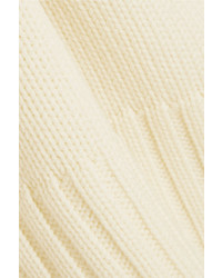 Joseph Ribbed Merino Wool Turtleneck Sweater Cream