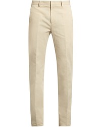 Calvin Klein Collection Exact Slim Fit Cotton And Linen Blend Trousers