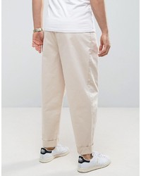 Asos Wide Balloon Pants In Stone