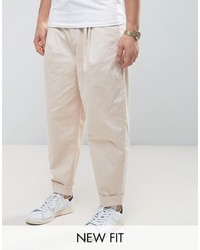 Asos Wide Balloon Pants In Stone