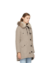 Moncler Taupe Down Arehdel Coat