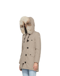 Moncler Taupe Down Arehdel Coat