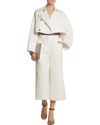 Tome Cropped Cotton Blend Sateen Trench Coat