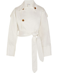 Tome Cropped Cotton Blend Sateen Trench Coat