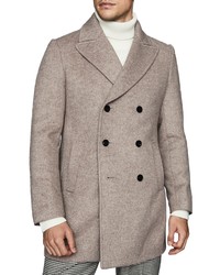 Reiss Duomo Regular Fit Herringbone Wool Blend Overcoat