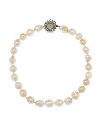 Kimberly Mcdonald 18 Karat Blackened Gold Pearl And Diamond Necklace