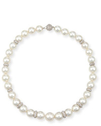 Assael Assl South Sea Pearl Diamond Spacer Necklace 18