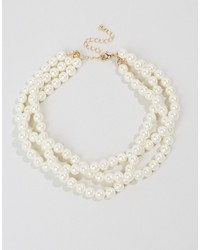 Asos Chunky Faux Pearl Choker Necklace