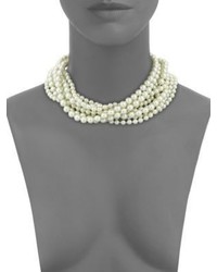 Kenneth Jay Lane Eight Strand Faux Pearl Necklace