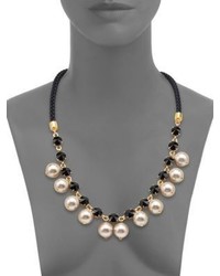 Marni Faux Pearl Crystal Rope Knot Necklace