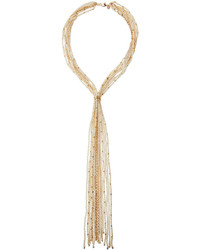 Lydell NYC Long Pearly Y Drop Tassel Necklace