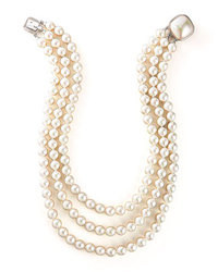 Majorica Three Strand Pearl Necklace