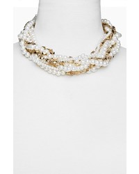 BaubleBar Maxine Faux Pearl Chain Collar Necklace