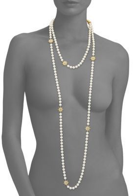 Adriana Orsini Statet Faux Pearl Crystal Station Necklace, $425