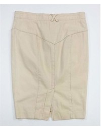 Diane von Furstenberg Beige Cotton Pencil Skirt