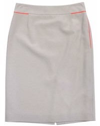 Elie Tahari Beige Orange Pencil Skirt