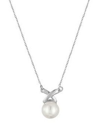 Majorica 10mm Organic Pearl Crisscross Pendant Necklace