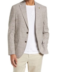 Ted Baker London Ralph Extra Slim Fit Plaid Stretch Sport Coat In Tan At Nordstrom