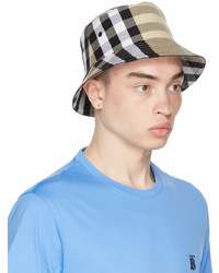 Burberry Beige Cotton Check Bucket Hat