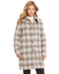 Katherine Kelly Plaid Alpaca Wool A Line Coat