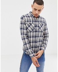 D-struct Twin Pocket Tartan Flannel Shirt