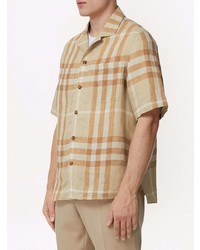 Burberry Checked Short Sleeve Linen Shirt