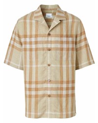 Burberry Checked Short Sleeve Linen Shirt