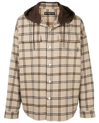 Mastermind World Hooded Checked Cotton Shirt