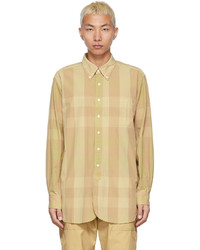 Engineered Garments Tan Green Block Check Shirt