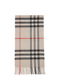 Burberry Beige Cashmere Giant Check Scarf