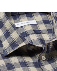Etro Mercurio Slim Fit Checked Linen Shirt
