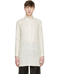 Wales Bonner Beige Silk Check Amiri Shirt