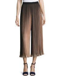 Pleated Two Tone Wide Leg Pants