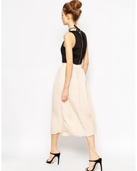 Asos Collection Chevron Pleated Midi Skirt
