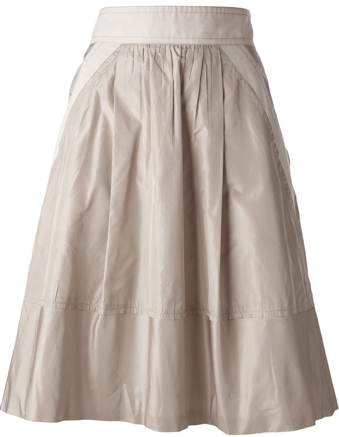 LV Brand Women's Pleated High Waisted Skirt