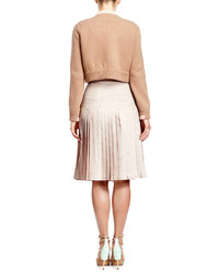 Givenchy Stitch Down Pleated Skirt Taupe Beige