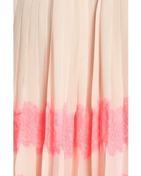 Ted Baker London Pleated Lace Stripe Skirt
