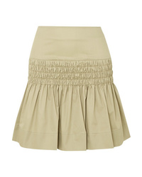 Isabel Marant Etoile Oliko Smocked Cotton Poplin Mini Skirt
