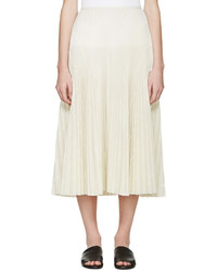 Cédric Charlier Cream Pleated Skirt