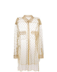 Maison Margiela Sheer Glitter Embellished Shirt