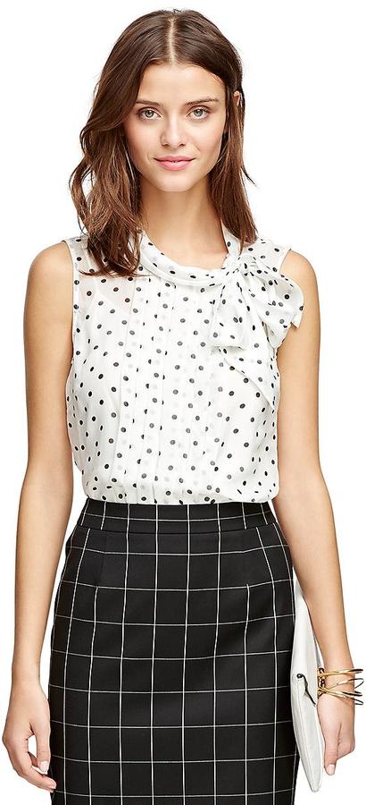 Brooks Brothers Silk Polka Dot Blouse, $198 | Brooks Brothers | Lookastic