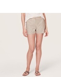 LOFT Daisy Print Linen Cotton Riviera Shorts With 4 Inch Inseam