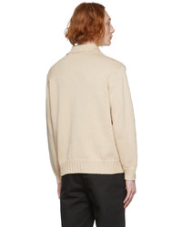 Auralee Beige Cord Plating Knit Polo