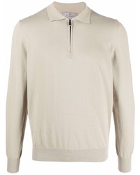 Canali Cotton Long Sleeved Polo Shirt