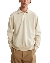Nn07 Long Sleeve Cotton Polo In Ecru At Nordstrom