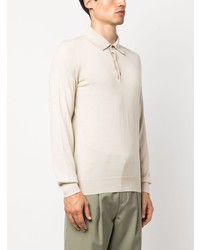 Zegna Long Sleeve Fine Knit Polo Shirt